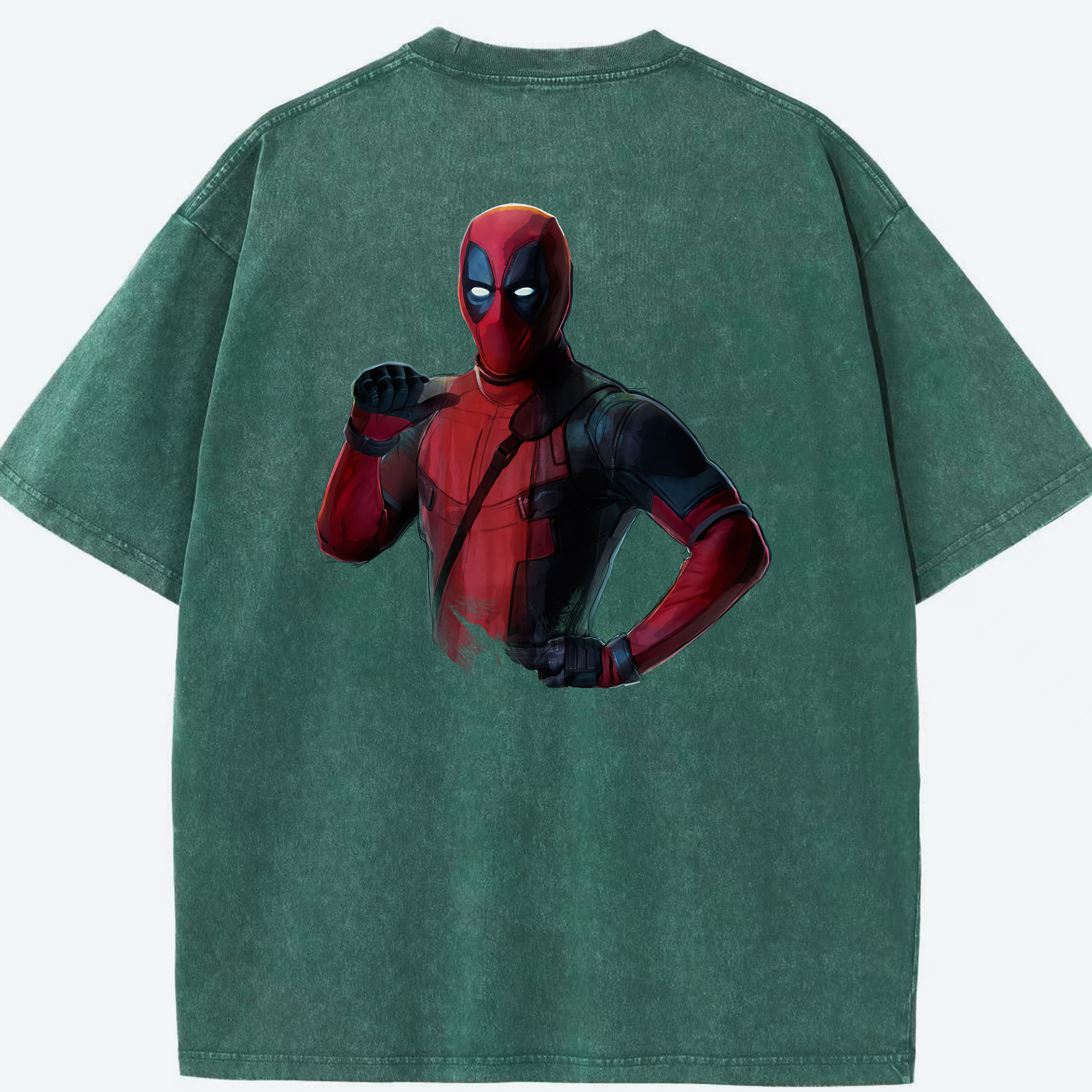 （画像用） Deadpool デッドプール 綿100% ヴィンテージ風 半袖Tシャツ（背面プリント）